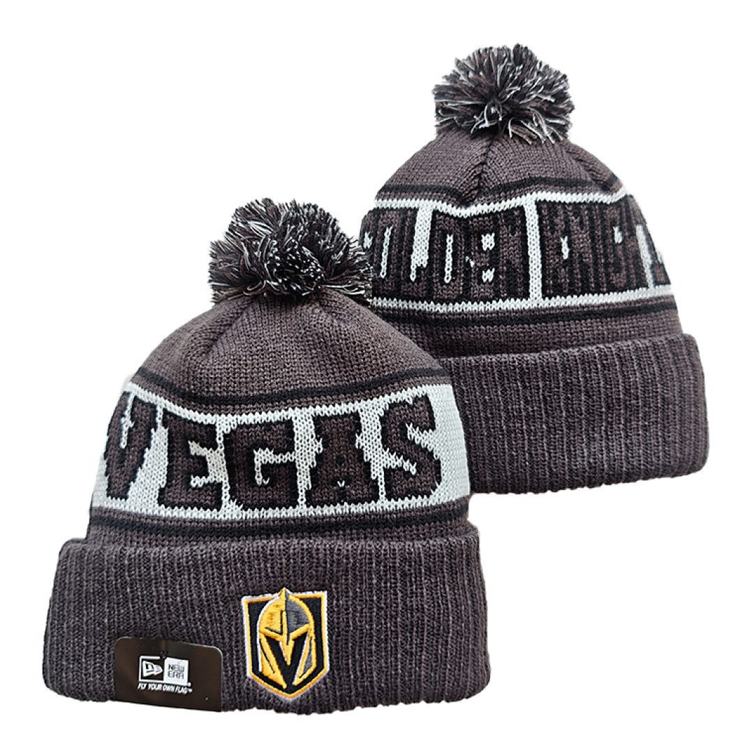 Gray/Black/White Hockey Beanie