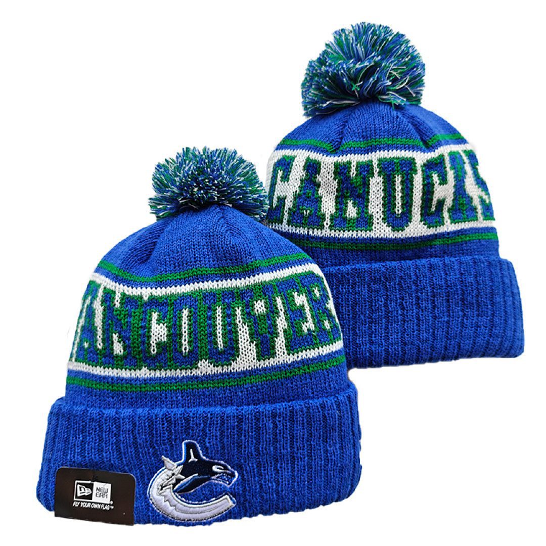 Blue/Green/White Hockey Beanie