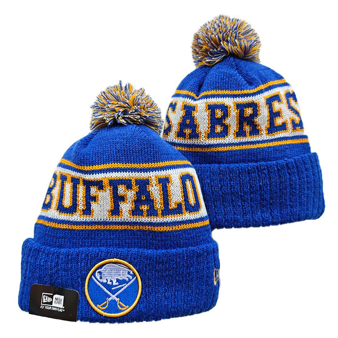 Blue/Yellow/White Hockey Beanie