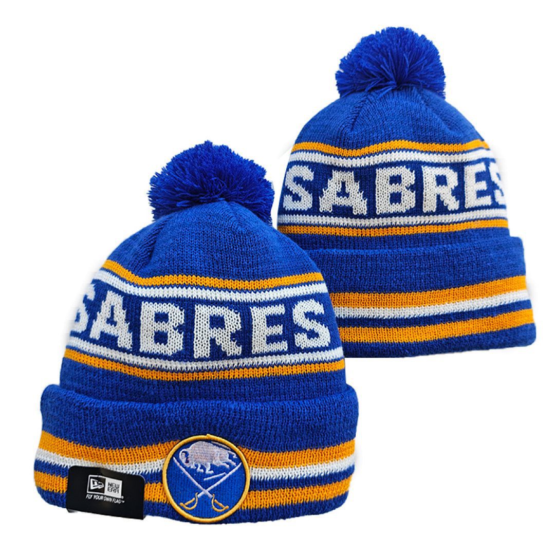 Blue/Yellow/White Hockey Beanie