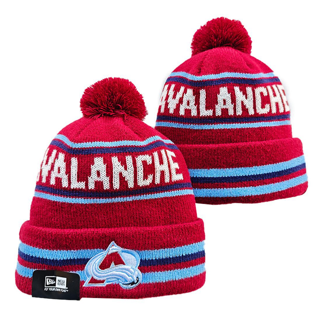 Red/Light Blue/Navy/White Hockey Beanie