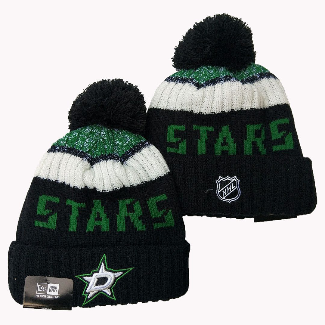 Black/Green/White Hockey Beanie
