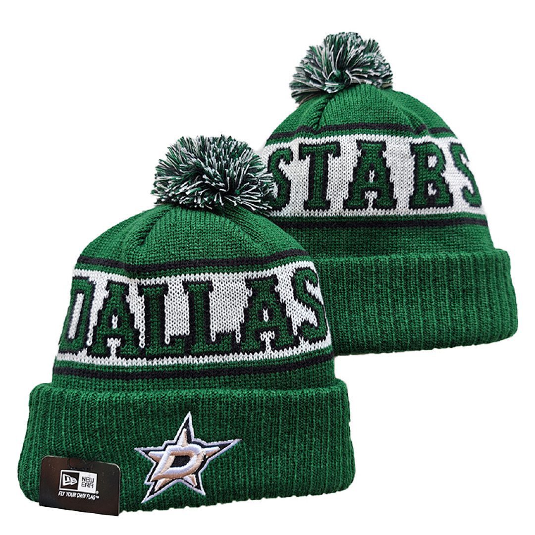 Green/Black/White Hockey Beanie