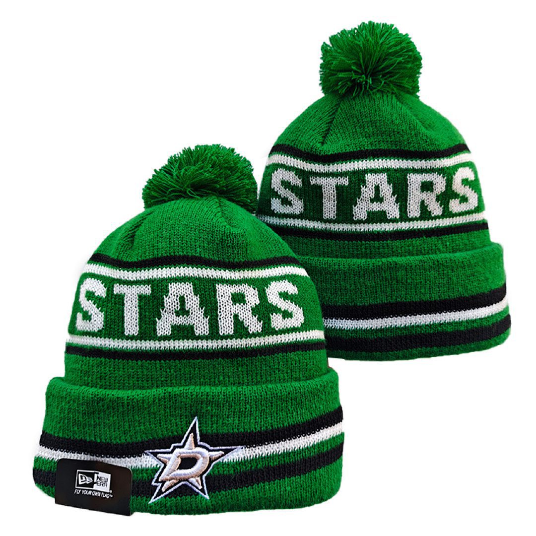Green/Black/White Hockey Beanie