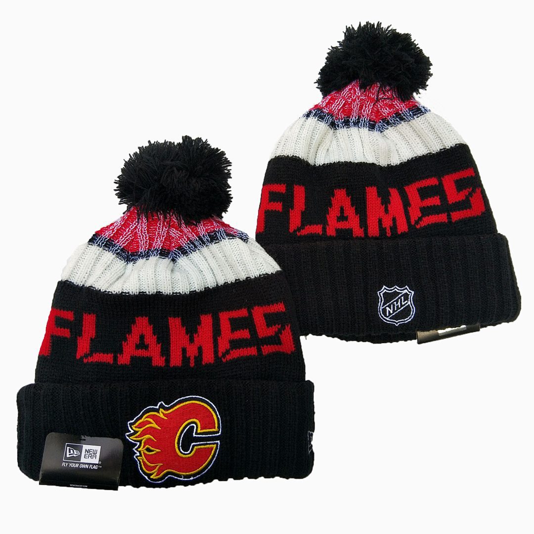 Black/White/Red Hockey Beanie