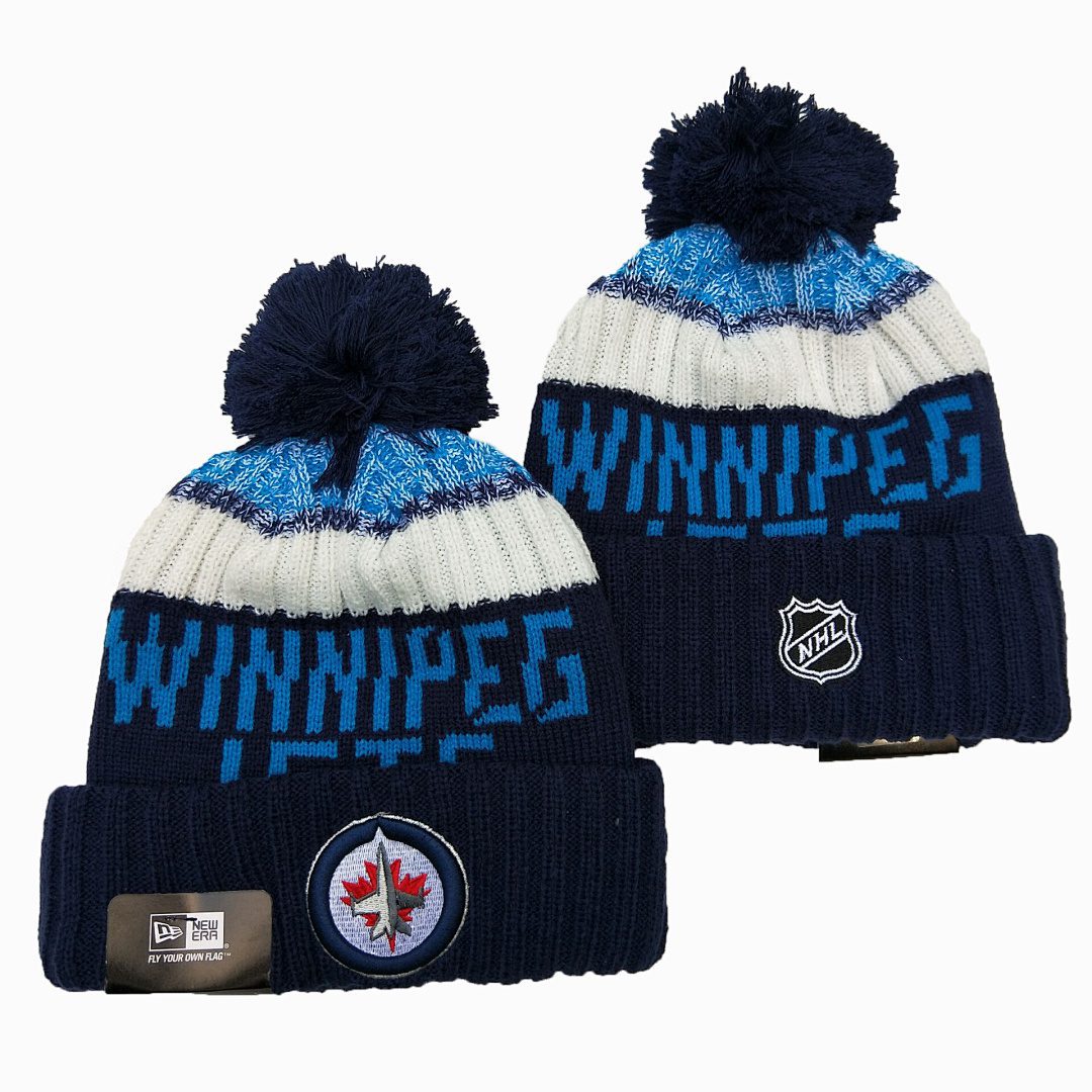 Navy/Blue/White Hockey Beanie