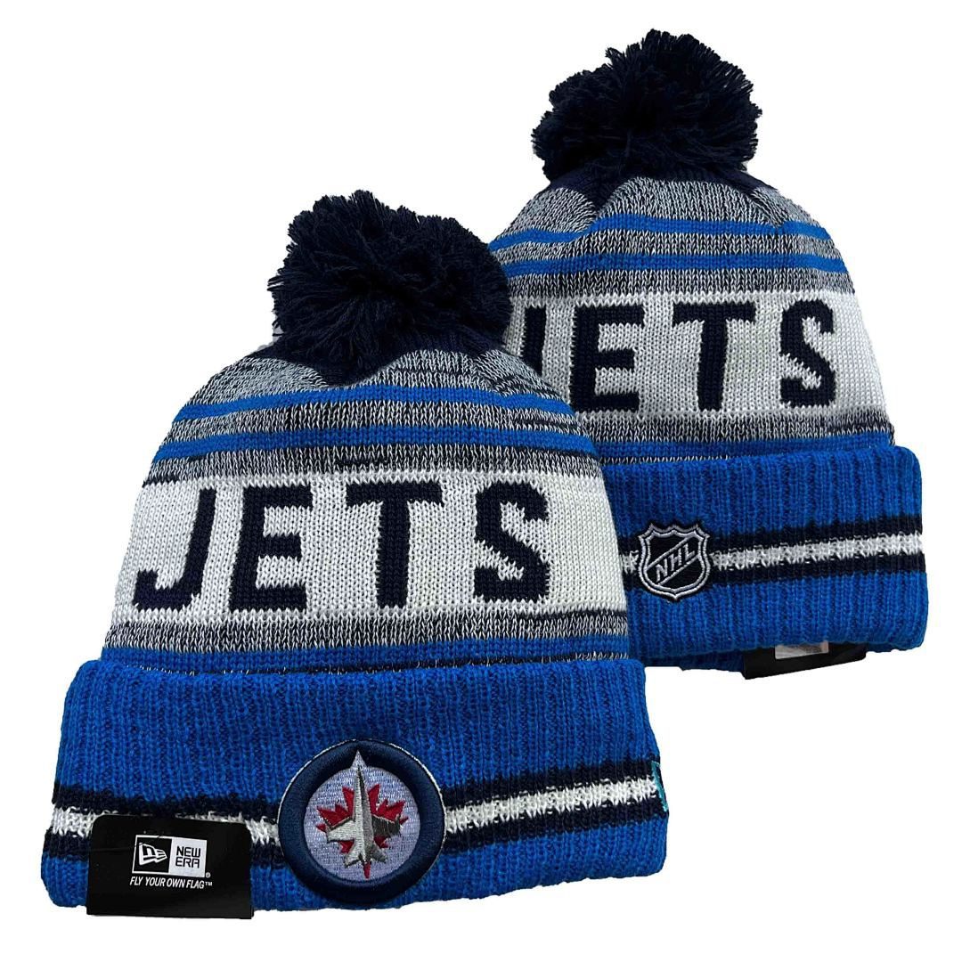 Blue/Navy/Gray/White Hockey Beanie