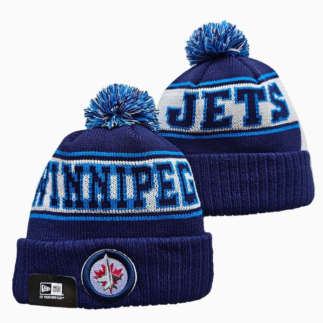 Navy/Blue/White Hockey Beanie