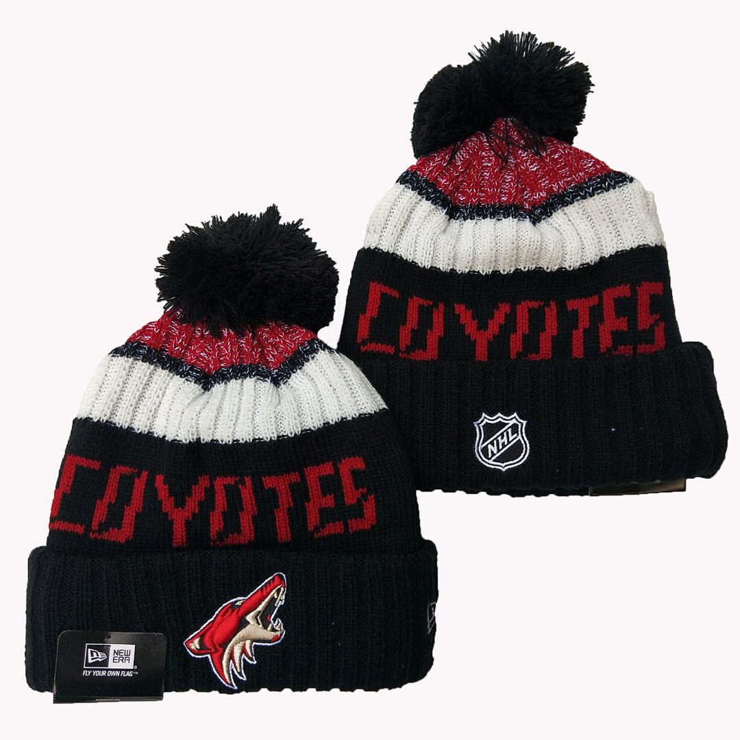 Black/White/Red Hockey Beanie