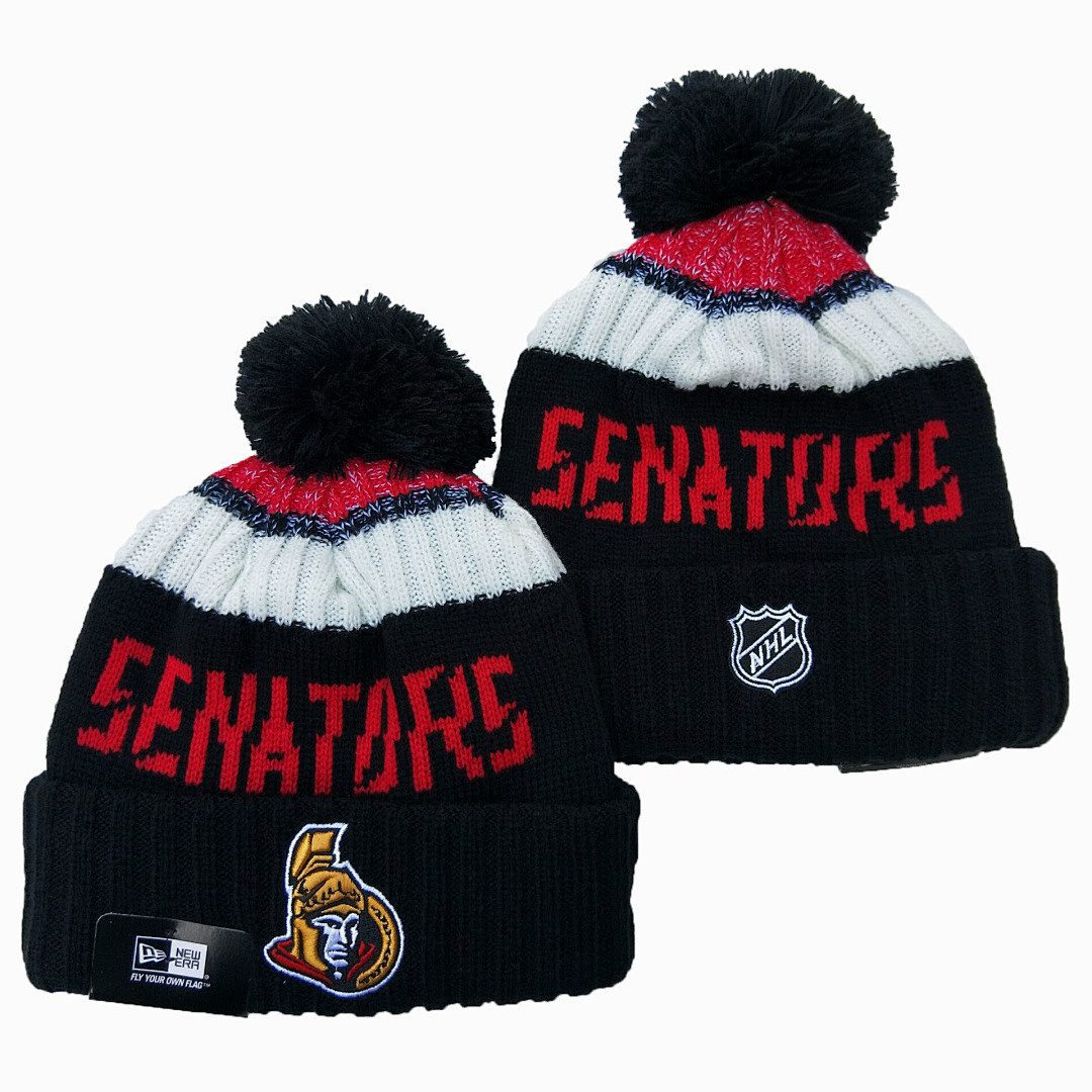 Black/Red/White Hockey Beanie