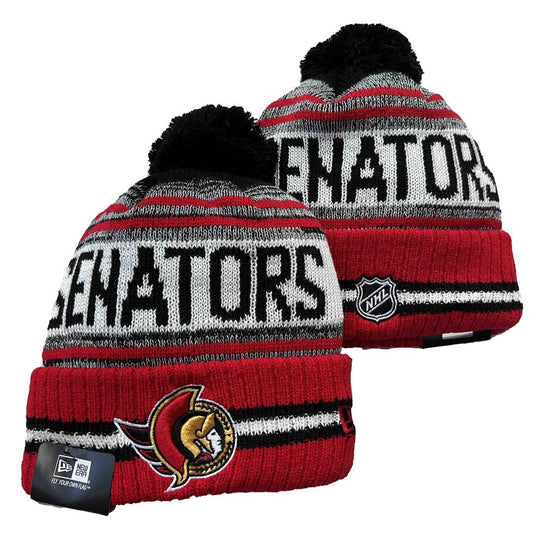 Black/Red/White Hockey Beanie