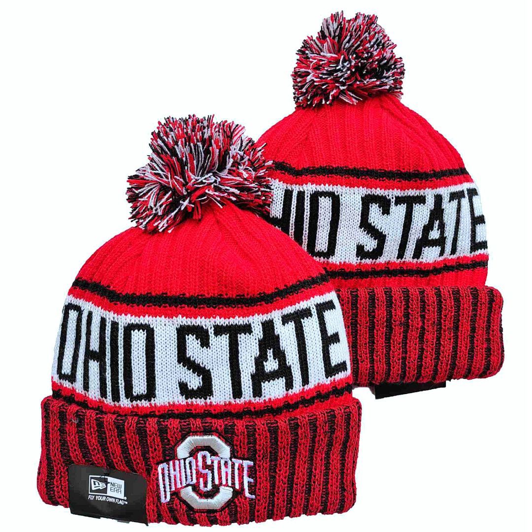 Red/Black/White College Football Beanie