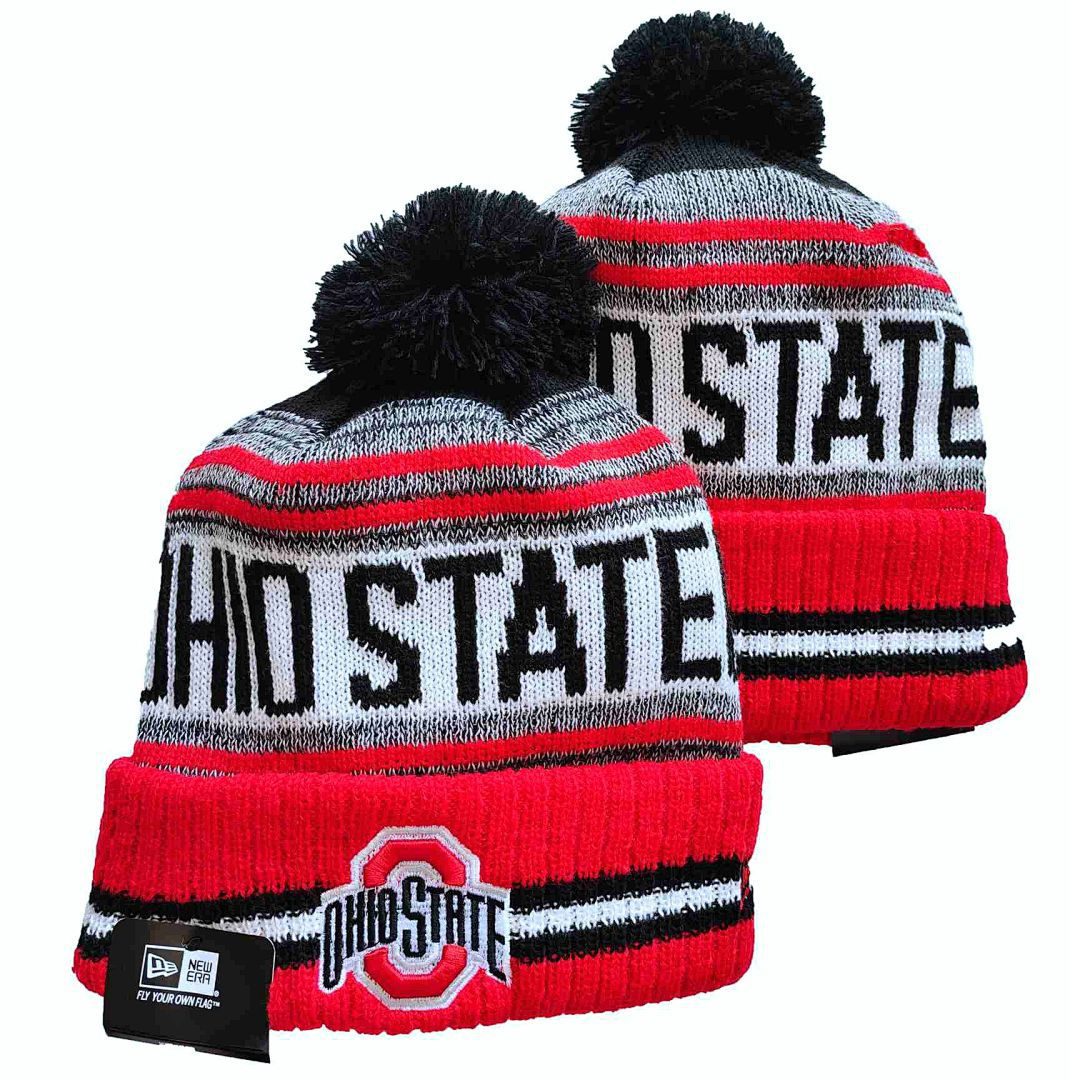 Red/Black/Gray/White College Football Beanie