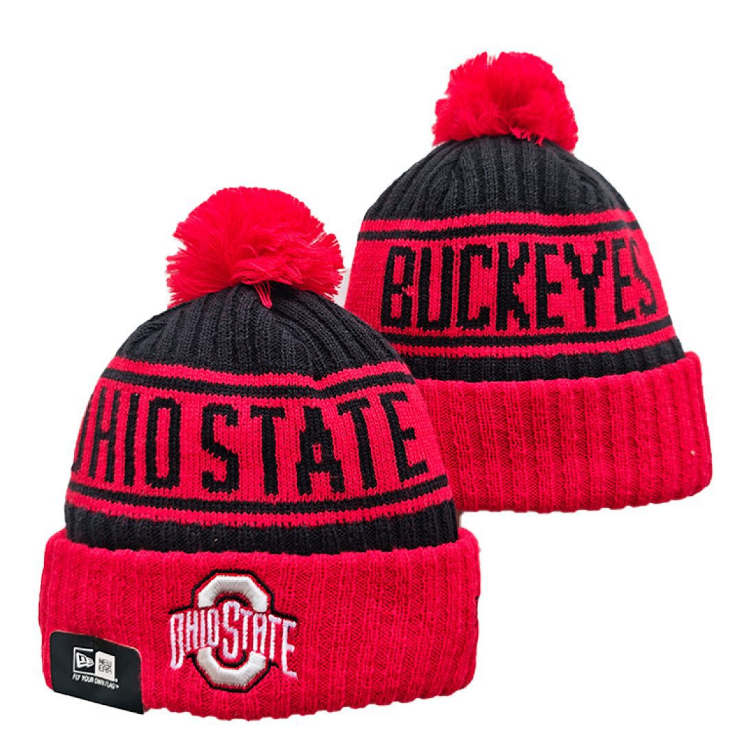 Red/Black College Football Beanie