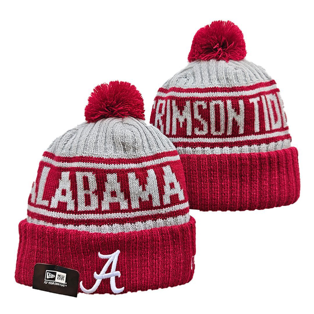Gray/Crimson/White College Football Beanie