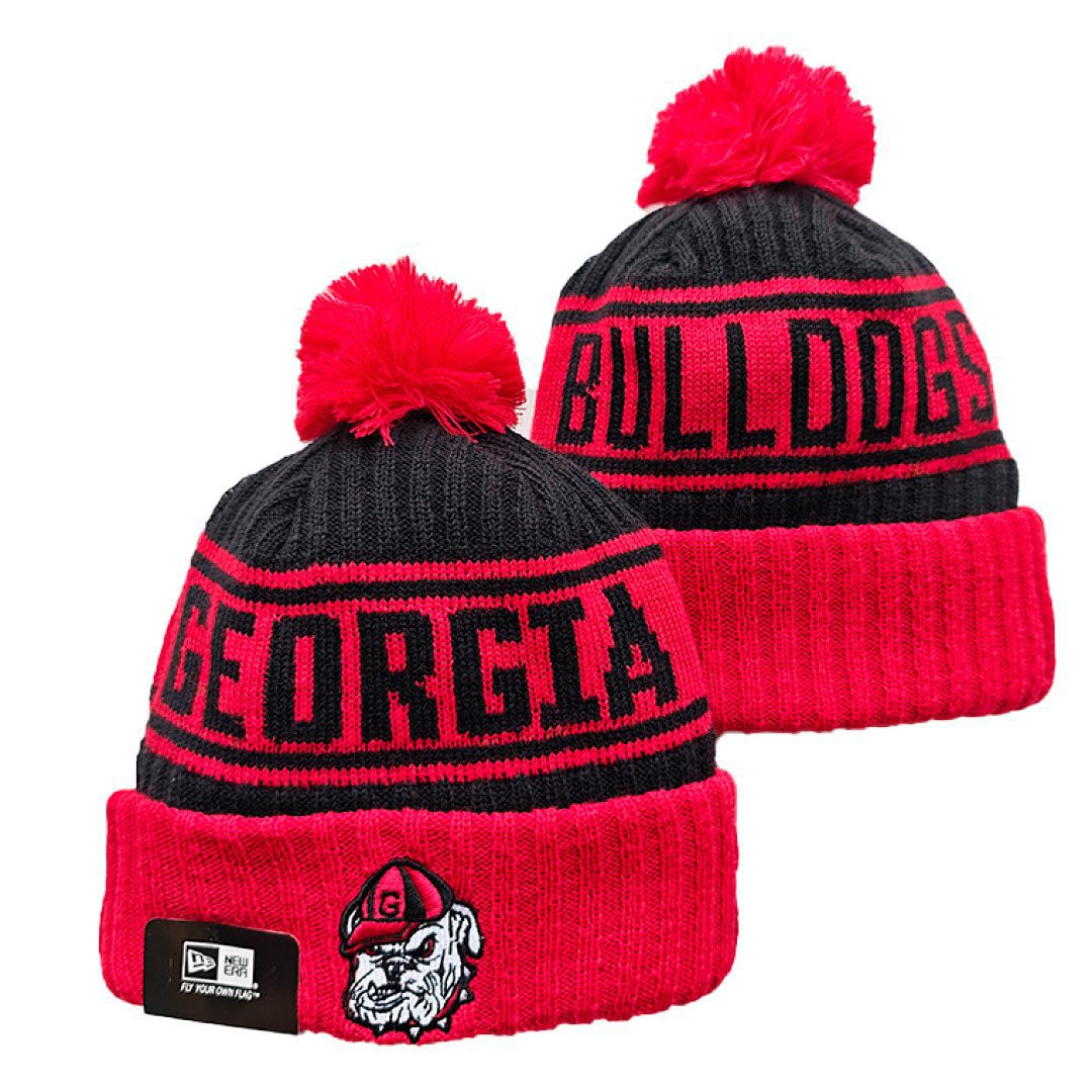 Red/Black College Football Beanie