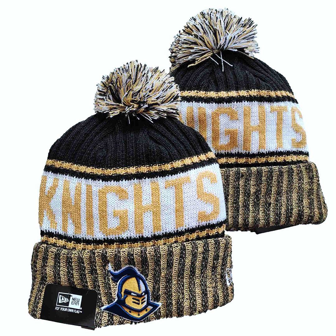 Black/Gold/White College Football Beanie