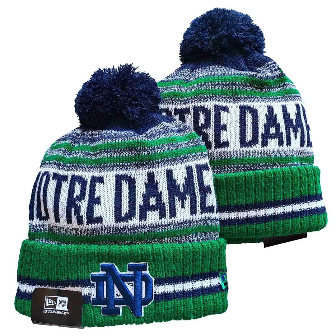 Green/Navy/Gray/White College Football Beanie