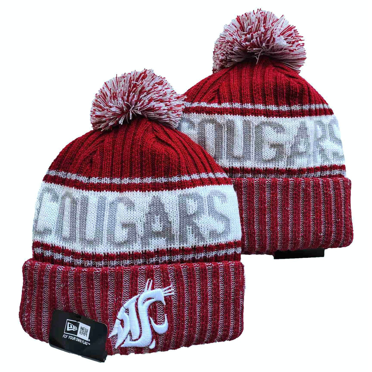 Red/Gray College Football Beanie