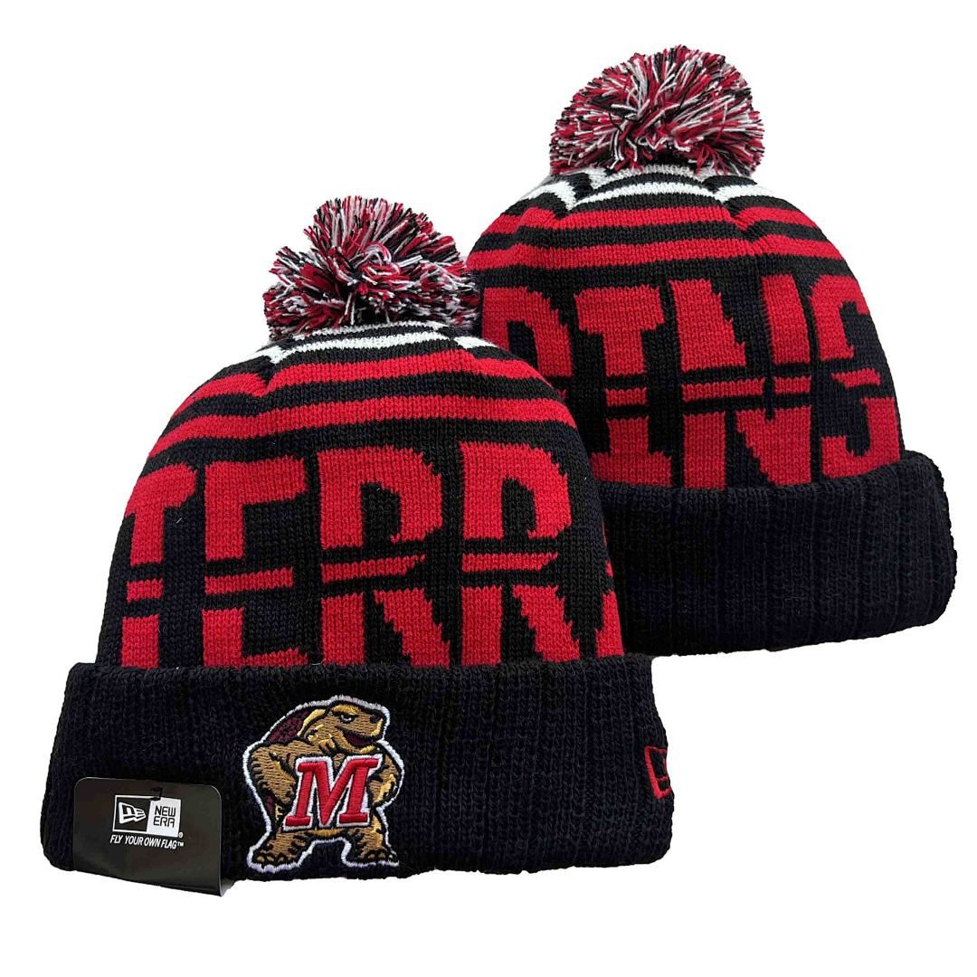 Black/Red/White College Football Beanie