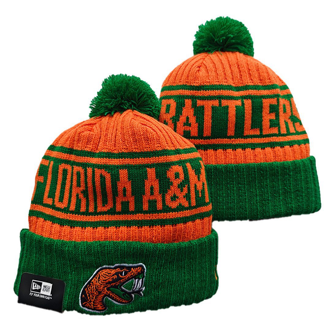 Orange/Green College Football Beanie