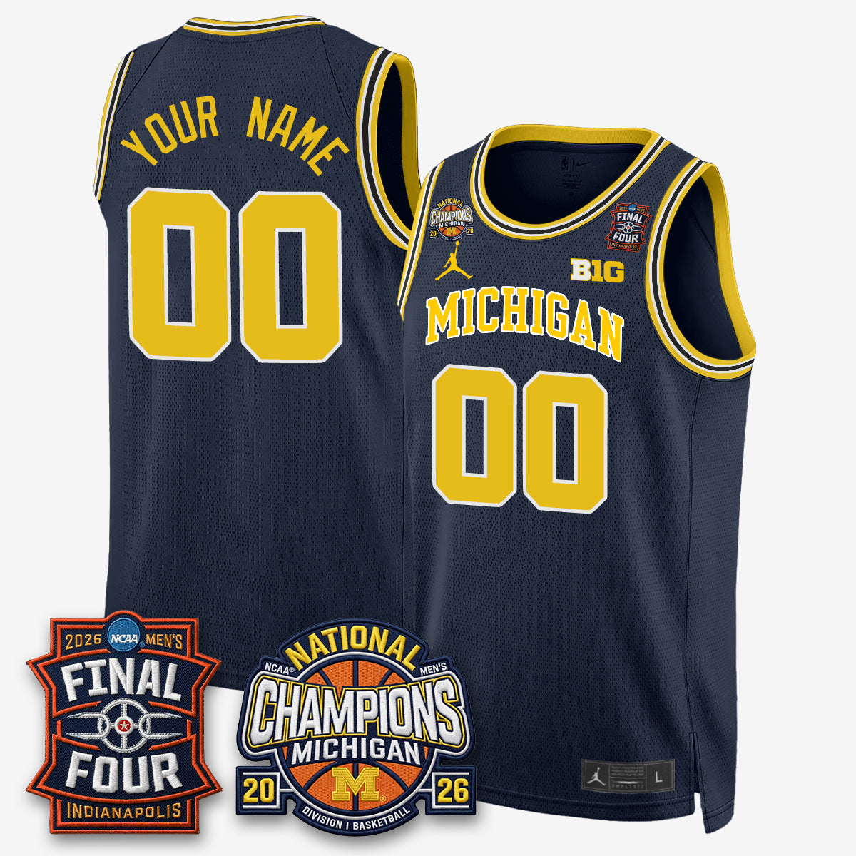 Basketball National Champions Big Text Limited Vapor Custom Jersey