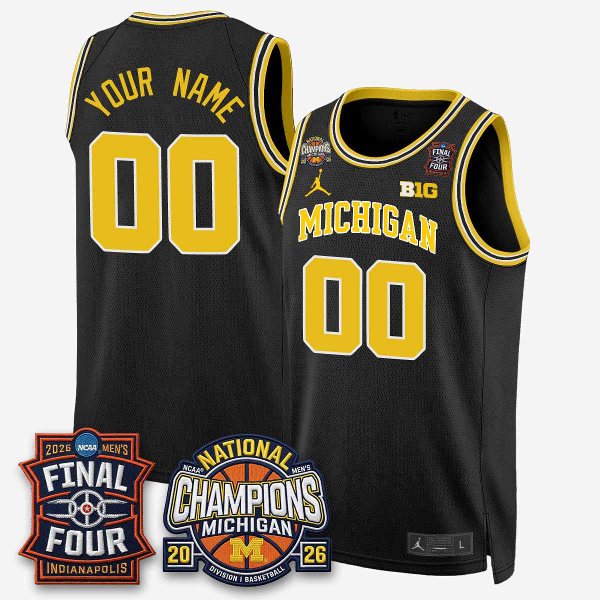 Basketball National Champions Big Text Limited Vapor Custom Jersey