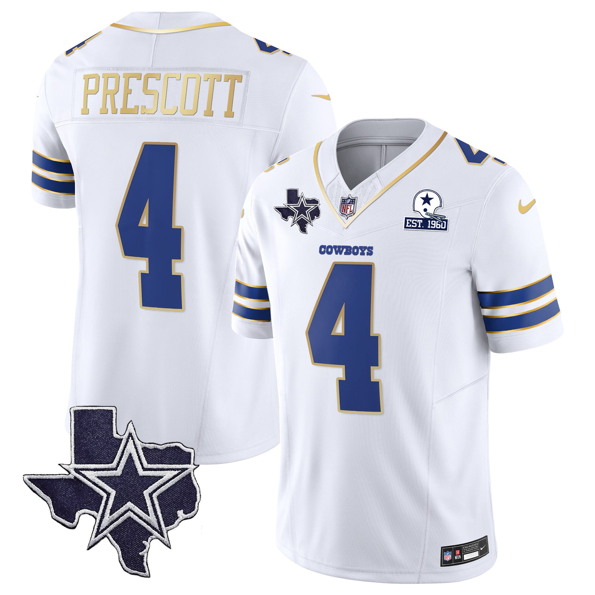 White Gold Trim - Dak Prescott