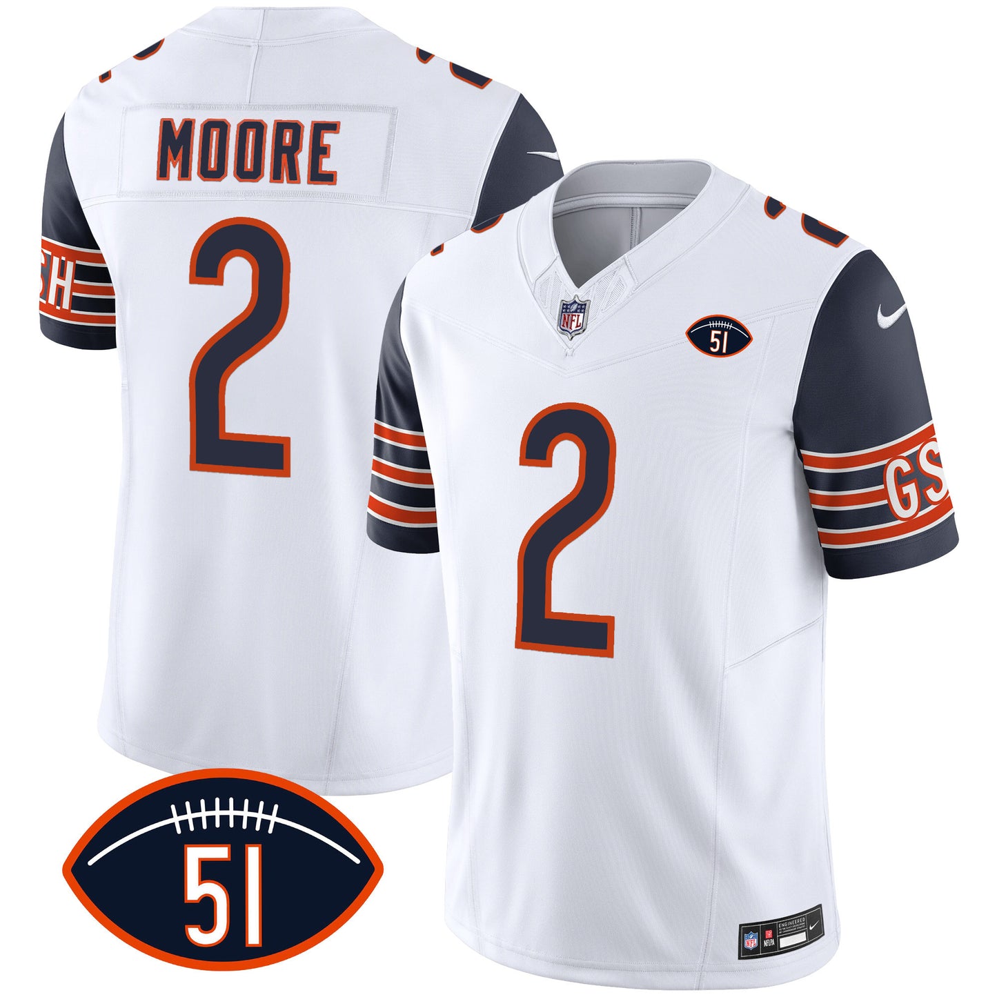 Navy Sleeves - D.J. Moore