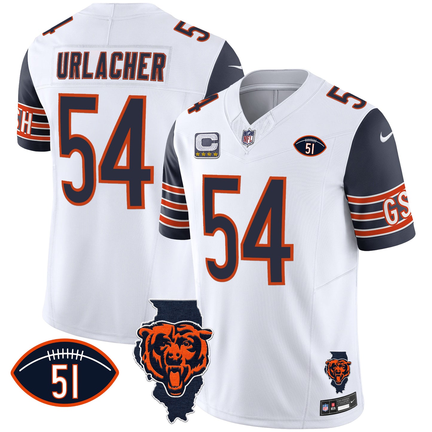 Navy Sleeves - Brian Urlacher