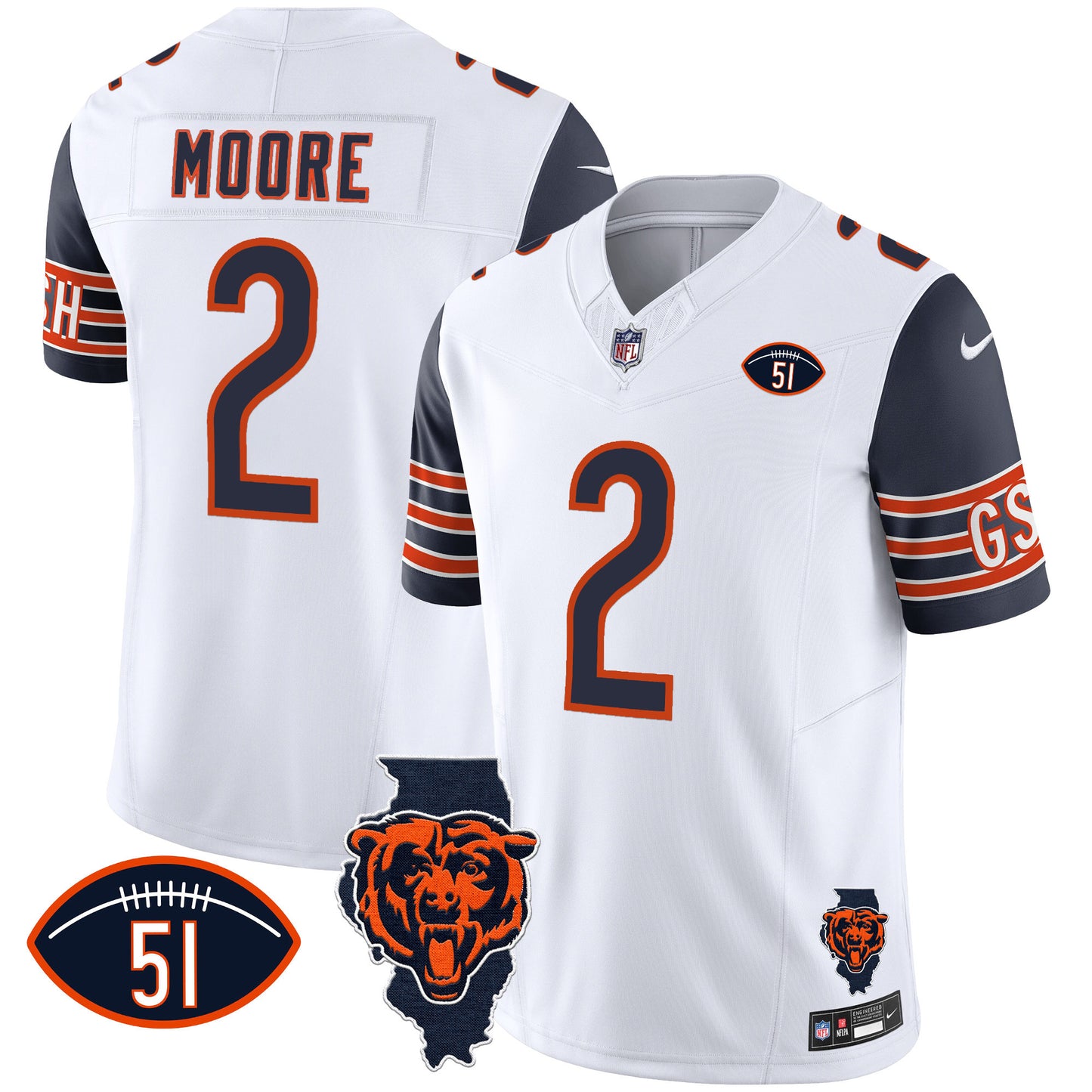 Navy Sleeves - D.J. Moore