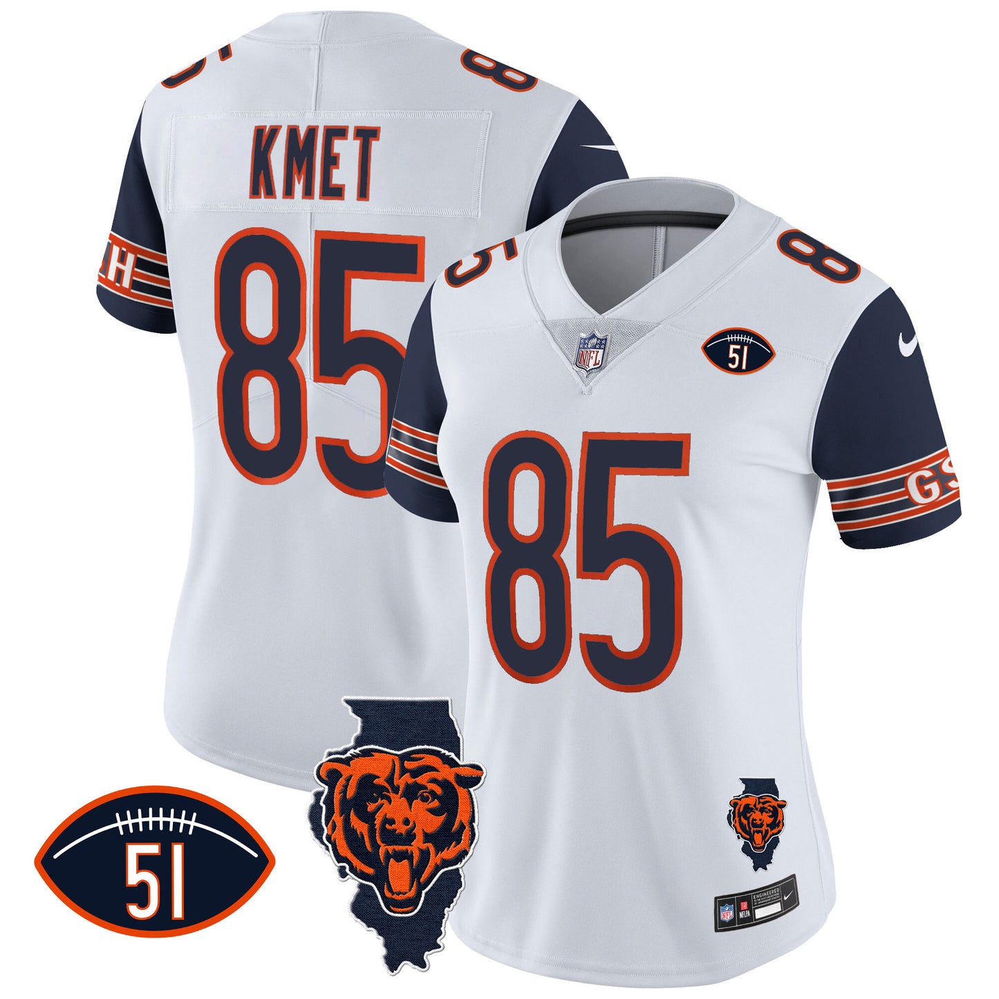 Navy Sleeves - Cole Kmet