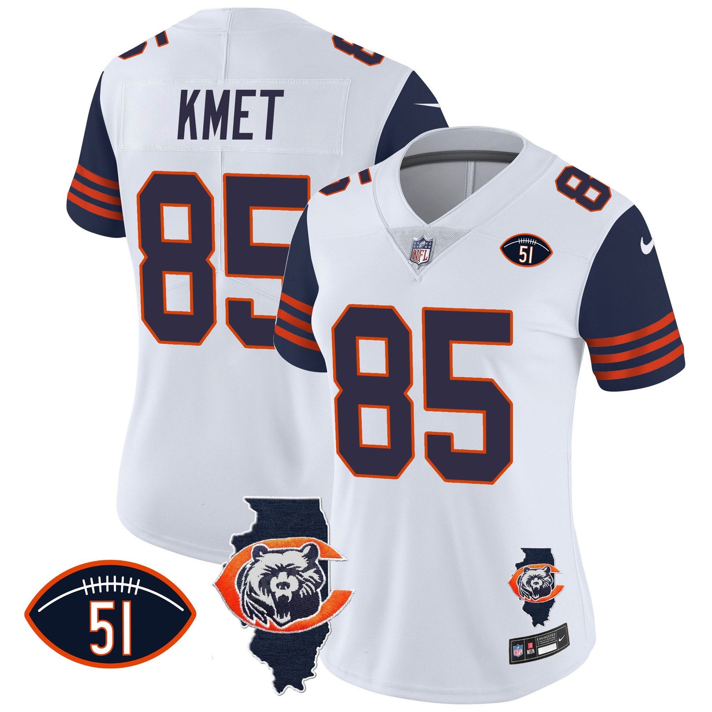 Navy Sleeves - Cole Kmet