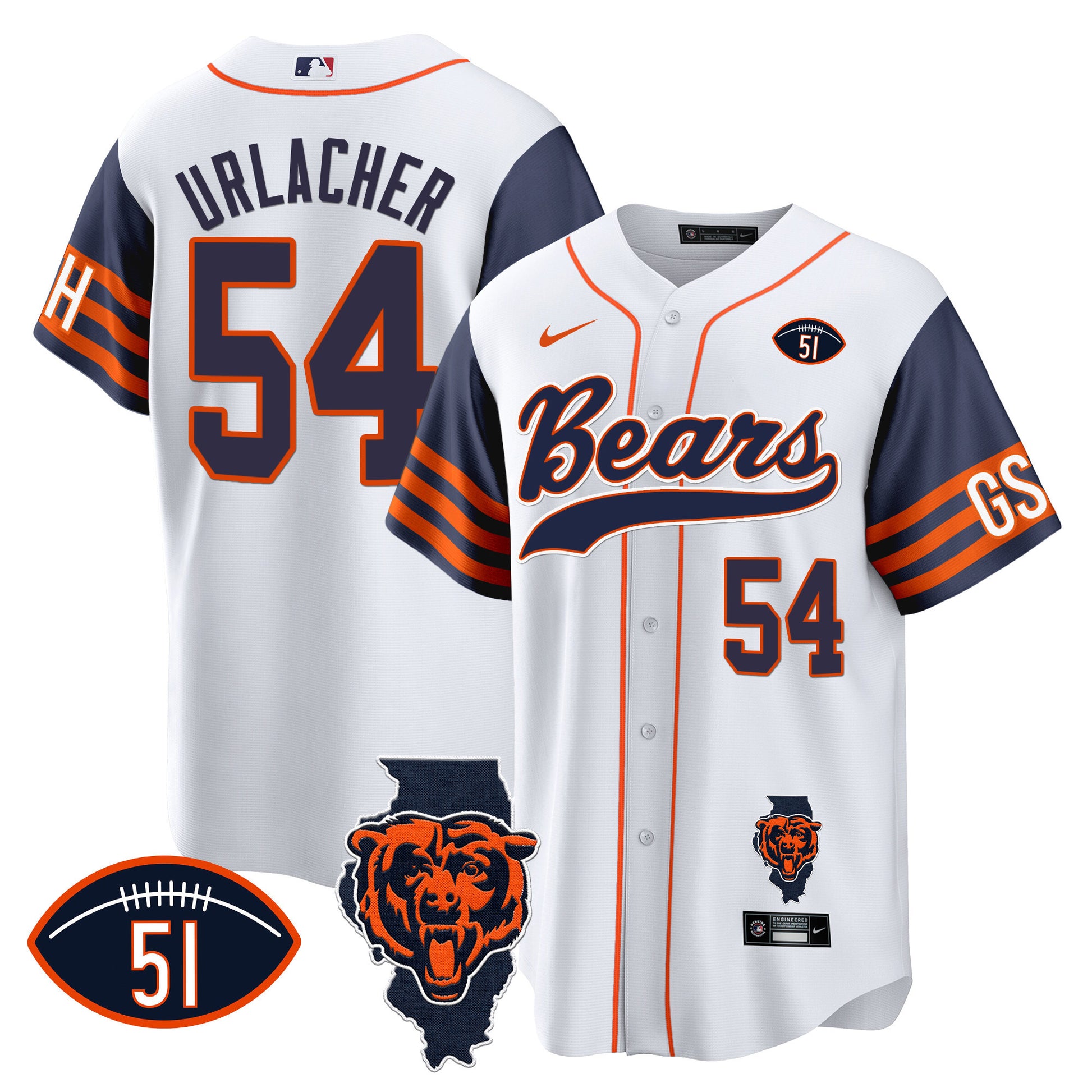 Navy Sleeves - Brian Urlacher