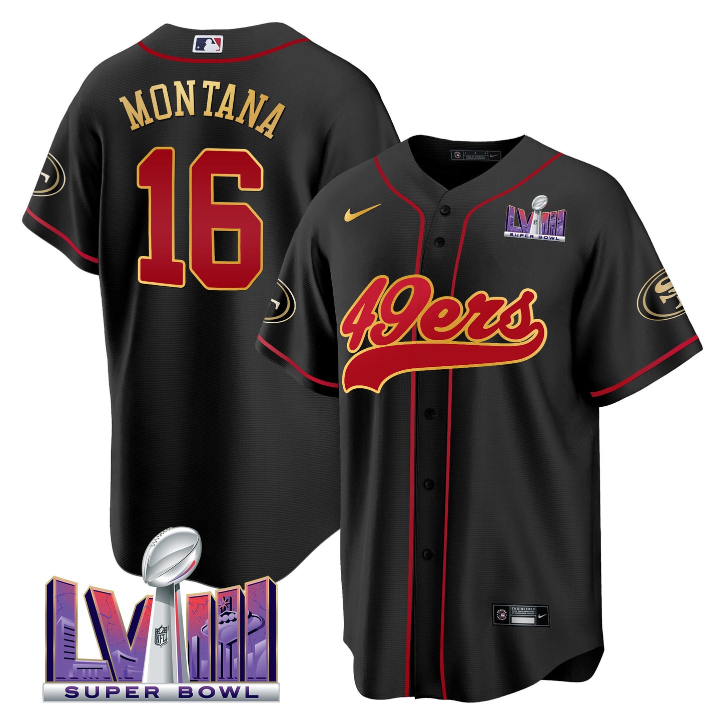 Black Gold Trim - Joe Montana