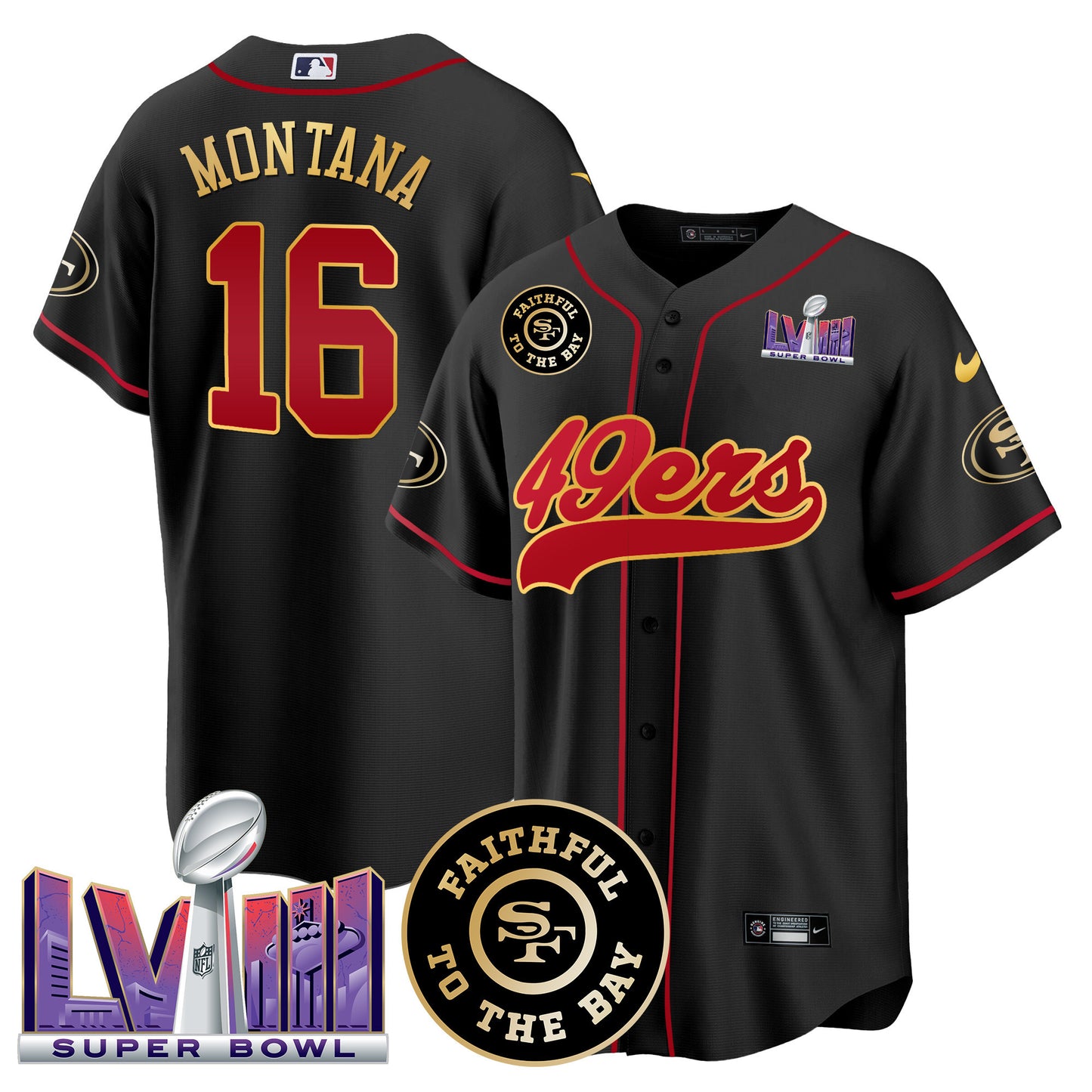 Black Gold Trim - Joe Montana