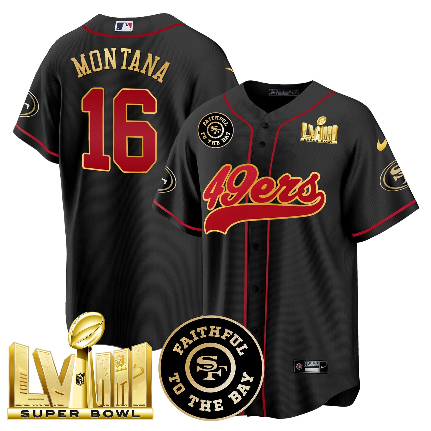 Black Gold Trim - Joe Montana