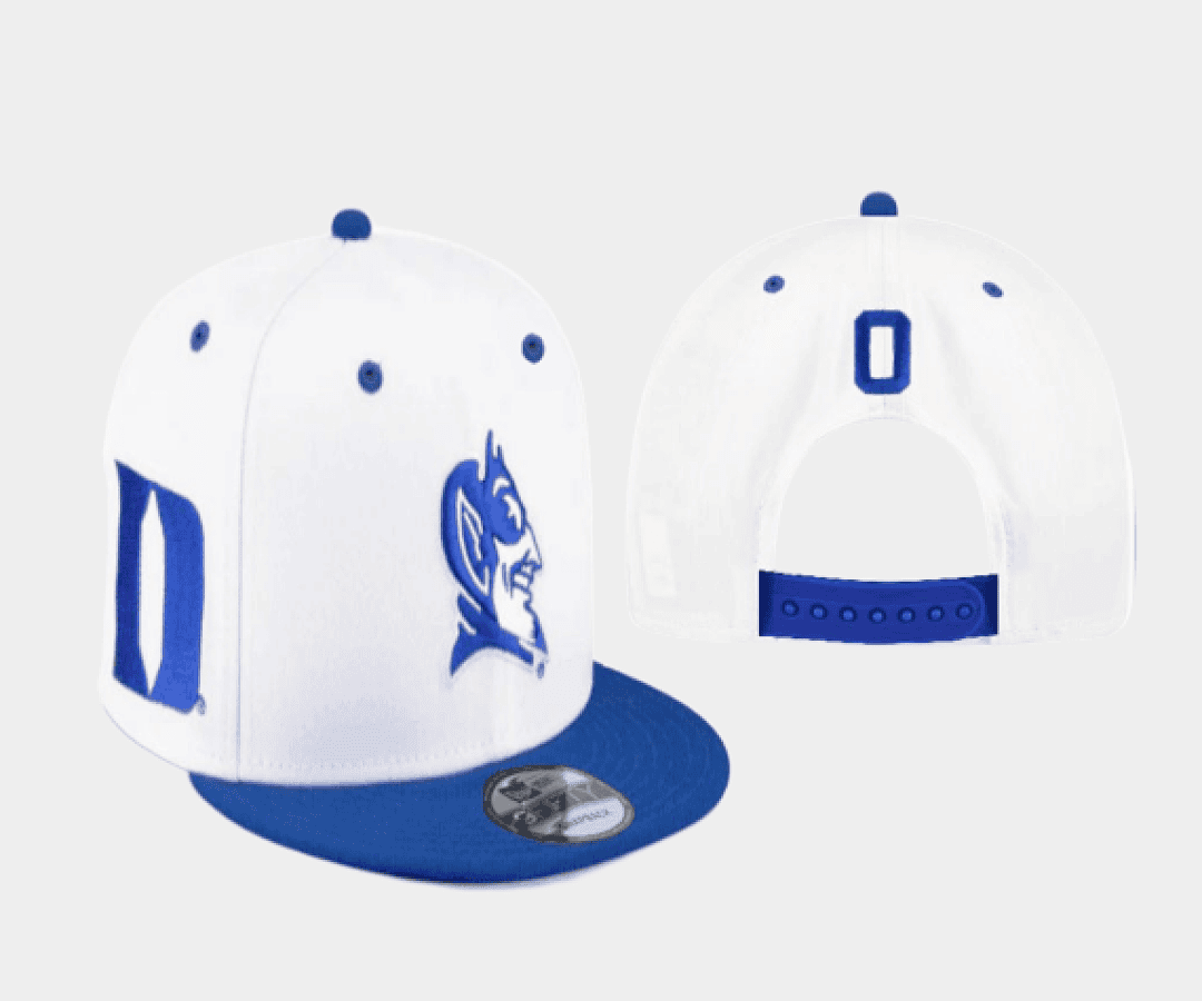 White/Royal Blue College Football Hat